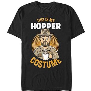 Netflix Unisex Stranger Things-Hopper Costume Organic T-shirt met korte mouwen, zwart, XL