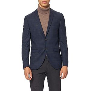 SELECTED HOMME Male Blazer Comfortstretch Raamruit, Donkerblauw, 50