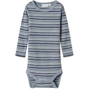 NAME IT Nbmwomi Wool/Modal Ls Body, grijs, 74 cm
