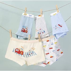 CM-Kid Boxershorts jongens onderbroeken kinderen ondergoed 5-pack katoen 6-7 jaar brandweerwagen maat 122-128, Brandweerwagen #2, 122/128 cm