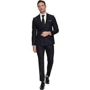 Bonamaison Men's TRMRVN100360 Business Suit Pants Set, Zwart, 44