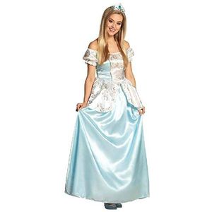 Boland 70013 - volwassene kostuum prinses Maribel, maat 40/42, kleur: lichtblauw, zilver en wit, kostuumset voor dames bestaande uit: kroon en jurk, perfect voor themafeest, carnaval, kostuum