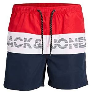 JACK & JONES PLUS Jpstfiji JJSWIM Colorblock SN PS Zwemshorts, Chinees rood, 46, China rood