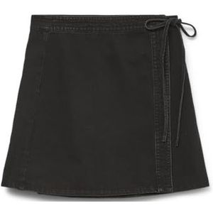 Wikkelrok - Effen - Denim - Korte Lengte - Normale Pasvorm