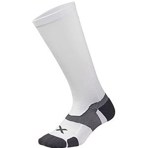 2XU Unisex's Vectr kussen volledige lengte sokken compressie, wit/grijs, M2