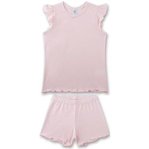 Sanetta Meisjespyjama, roze, hoogwaardige en comfortabele pyjama van modal mix voor meisjes, korte mouwen, pyjama met sterrenprint, pyjamaset voor meisjes, roze, 104 cm