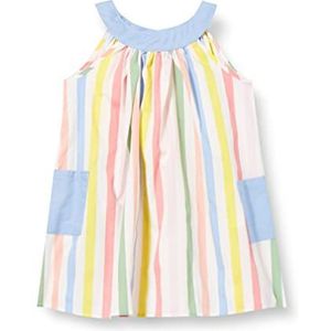 Koton Gestreepte mouwloze jurk met zakdetail, katoen, kleding voor meisjes en meisjes, Blue Stripe (01j), 24/36 mesi