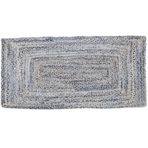 Ottoman - Tapijt van jute Lara 100% natuurlijke jutevezel - tapijt met hoge weerstand - handgeweven - tapijt voor woonkamer, eetkamer, slaapkamer, hal, natuur (60 x 120 cm)
