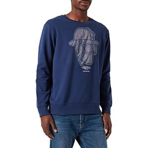G-STAR RAW Heren Graphic 10 Core ronde hals sweatshirt, blauw (Imperial Blue 1305), XS