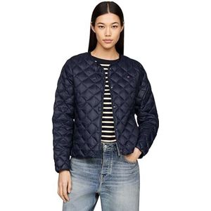 Tommy Hilfiger Dames LW DOWN QUILTED COLLARLESS JKT WW0WW43215 Puffer Jacket, Desert Sky, XS, Blauw (Woestijnhemel), XS