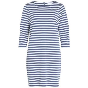 Vila Vintage 3/4 O-hals jurk - NOOS, Bijou Blue/Stripes: sneeuwwit, S