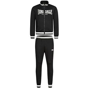 Lonsdale Trainingspak voor heren, normale pasvorm POOLEWE, zwart/wit/grijs, XXL 117373