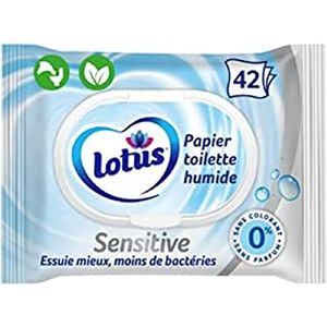 Lotus Sensitive nat toiletpapier, zonder kleur- en geurstoffen, FSC-vezels, 100% natuurlijke oorsprong, 42 vellen