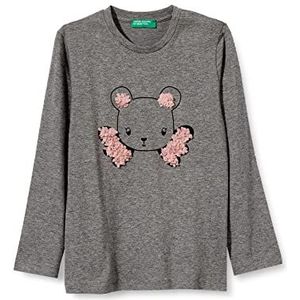 United Colors of Benetton T-shirt voor meisjes en meisjes, Donker grijs 507, 1 jaar