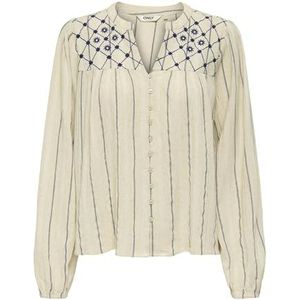 ONLY - ONLEline - Blouse - Donkerblauw / Greige / Offwhite