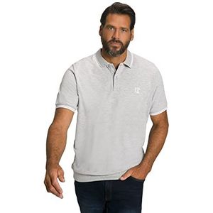 JP 1880 Heren poloshirt, buikfit, piqué, halflange mouwen, tot 8 XL shirt, grijs melange, L