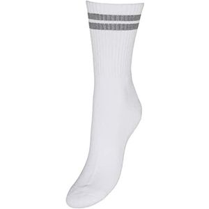Vero Moda Vmmel Stripe Sporty Socks Noos damessokken, Snow Wit/Stripes: Grey Melange, one size