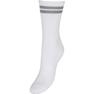 Vero Moda Vmmel Stripe Sporty Socks Noos damessokken, Sneeuwwit/strepen: grijs gemêleerd, Eén maat