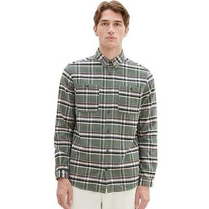 TOM TAILOR Herenhemd, 32277 - Green Dust Colorful Check, M