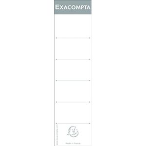 Exacompta - ref. 537E - Set van 10 kartonnen etiketten voor ordners met hefboom - rug 7 cm - Afmetingen: etiketten : breedte 5,3 x dikte 0,4 x hoogte 18,5 cm - kleur wit