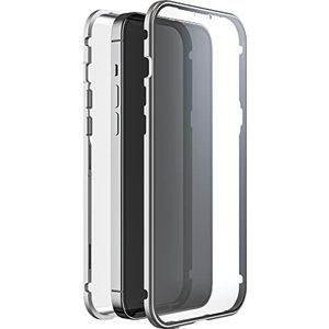 Black Rock - Hoes 360 graden glas case geschikt voor Apple iPhone 14 Pro Max I telefoonhoes, magnetische sluiting (transparant met zilveren frame)