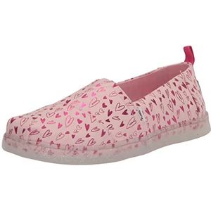 TOMS Alpargata Platte slippers voor meisjes, Pastel roze folieharten, 34 EU