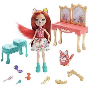 Enchantimals GYJ05 - Royale kaptafel speelset, met Fabrina Fox pop (ca. 15,2 cm) en 1 dier, speelgoed voor kinderen vanaf 4 jaar