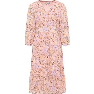 COBIE Midi-jurk voor dames, met bloemenprint, Roze, meerkleurig., XXL