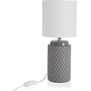 Keramische grijze tafellamp (14,5 x 35 x 14,5 cm)