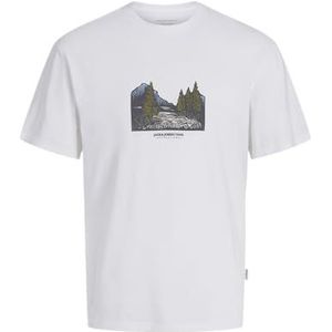 Jack & Jones Jorportland Lino Front Tee Ss Crew Neck, wit (bright white), S