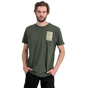 Alpha Industries AI Label T Shirt voor Mannen Dark Olive