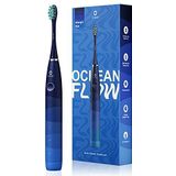 Oclean Flow Sonic elektrische tandenborstel, 5 modi met bleken, draagbaar, Dupont borstelkop, 180 dagen batterijduur, IPX7 waterdicht, 2-minuten timer en 30s herinnering, USB Type-C opladen, blauw