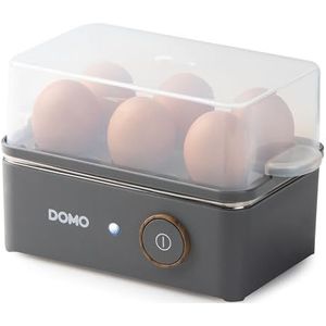 DOMO DO9283EK Eierkoker voor 6 eieren 'Wood You' - 400 W, matgrijs