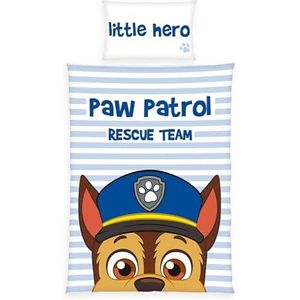 Paw Patrol beddengoed, kussensloop ca. 40 x 60 cm, dekbedovertrek ca. 100 x 135 cm, met knoopsluiting, 100% katoen