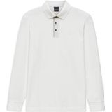 bugatti Poloshirt voor heren, lange mouwen, 8130-15030E, modern fit, katoen, 10-wit, L