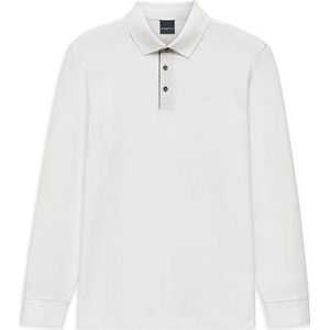 bugatti Poloshirt voor heren, lange mouwen, 8130-15030E, modern fit, katoen, 10-wit, L