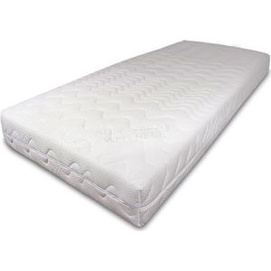 BONEX Comfortabele matrasovertrek voor matrassen in totale afmetingen 90 x 200 cm, 10-12 cm hoog, dubbele doek met aloë vera, geschikt voor mensen met allergieën, wasbaar op 60 graden, 4-zijdige