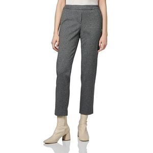 Comma Straight Fit Pantalon met Pied-de-poule Zwart/Grijs