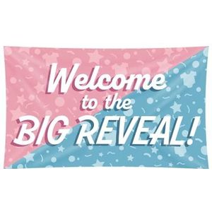 PD-Party 7036141 XXL Vlag - Boy or girl, Gender reveal, Blauw/Roze, 150 x 90cm