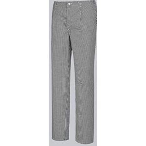 BP 1650 801 Heren Kook-/bakkerbroek van duurzaam gemengd weefsel zwart-wit Pepita, maat 51