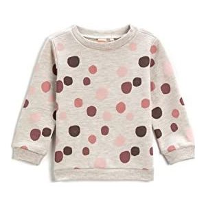 Koton Sweatshirt met lange mouwen, bedrukt, ronde hals, voor baby's en meisjes, Beige design (0D5), 12/18 moiss