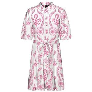 VERO MODA Keid voor dames, Sneeuwwitje/Aop: Hari Pink Cosmos, S