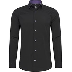 Rusty Neal Herenoverhemd premium slim fit lange mouwen stretch contrast overhemd business overhemden vrijetijdshemd