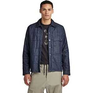 G-STAR RAW Postino Quilted Overshirt voor heren, blauw (Rinsed D20161-c842-082), L