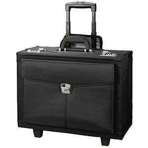 Alassio 45034 trolley pilotenkoffer Rocca II, zakelijke koffer van microvezel, handbagage aktetrolley met 2 wielen, koffer ca. 46 cm, documentenkoffer 47 liter, aktetas zwart, zwart, 46 cm, koffer