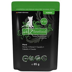 catz finefood Purrrr Paard monoprotein kattenvoer nat N° 123, voor voedende katten, 70% vleesgehalte, 16 x 85 g zakjes