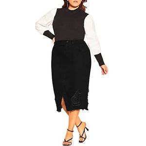 CITY CHIC Dames Plus Size Rok Star Crossed, Zwart wassen, 48 NL/Plus