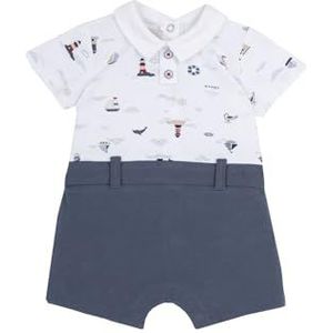Chicco, Elegante babyrompertje van zacht katoen, met comfortabele rugopening en patchgat, ontworpen in Italië, babykleding van 0-24 maanden, Veelkleurig., 0 Maanden