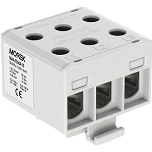 Verdelerblok f. Al/Cu geschikt 6x1,5-50mm2 grijs 3pol. 1000V AC/DC klem geïsoleerd OTL 50-3x MAA1350A10 Morek 4382