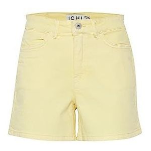 ICHI IHCENNY SHO Dames Jeans Shorts Korte denim broek met stretch met riemlussen Regular Fit, French Vanilla (120722), 40